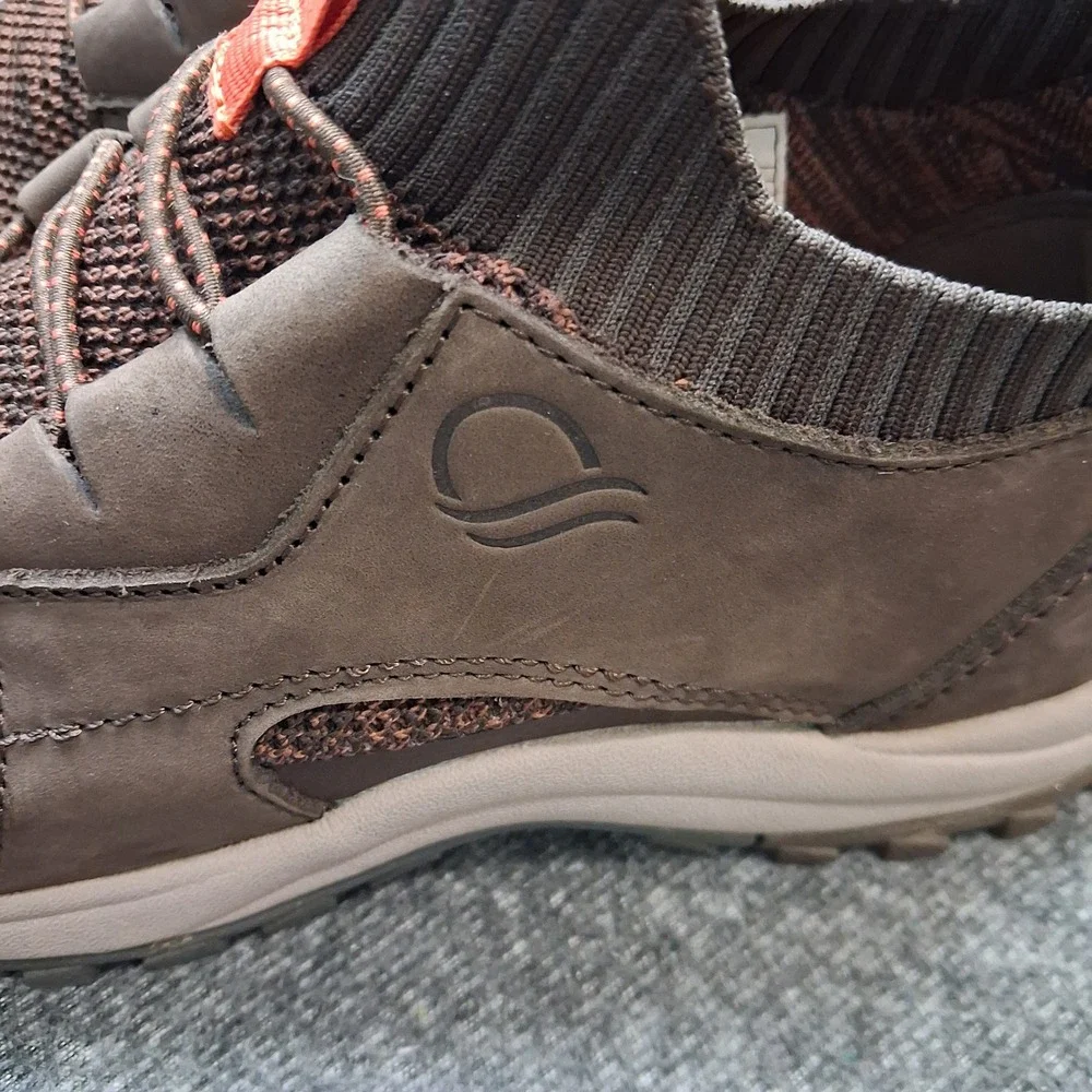 Strole Eastridge S869W Womens 8 Brown Leather Knit Walking Shoes SoftStride Sole